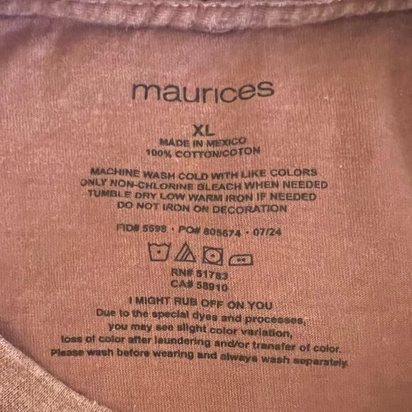 Maurice's "Good Vibes Only" Class T Size XL, 100% Cotton - Picture 5 of 5